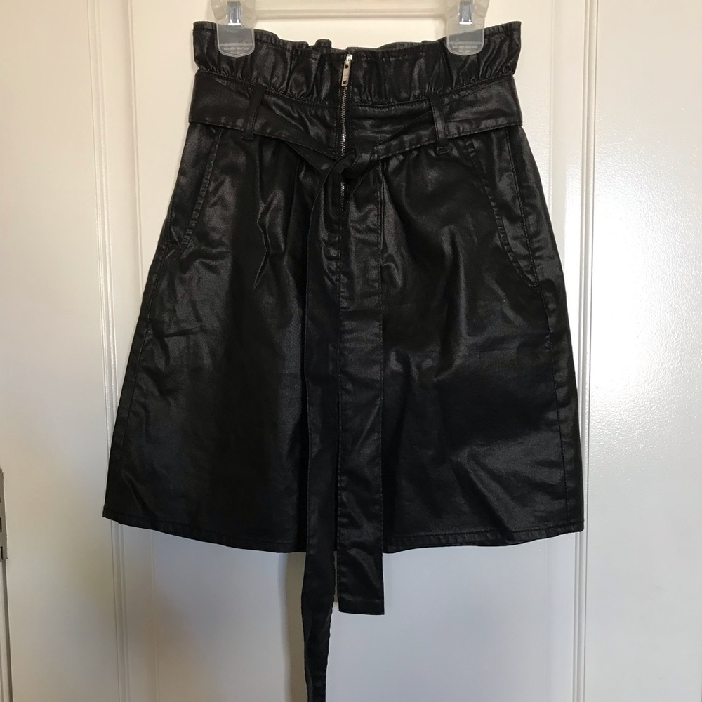 Faux leather skirt